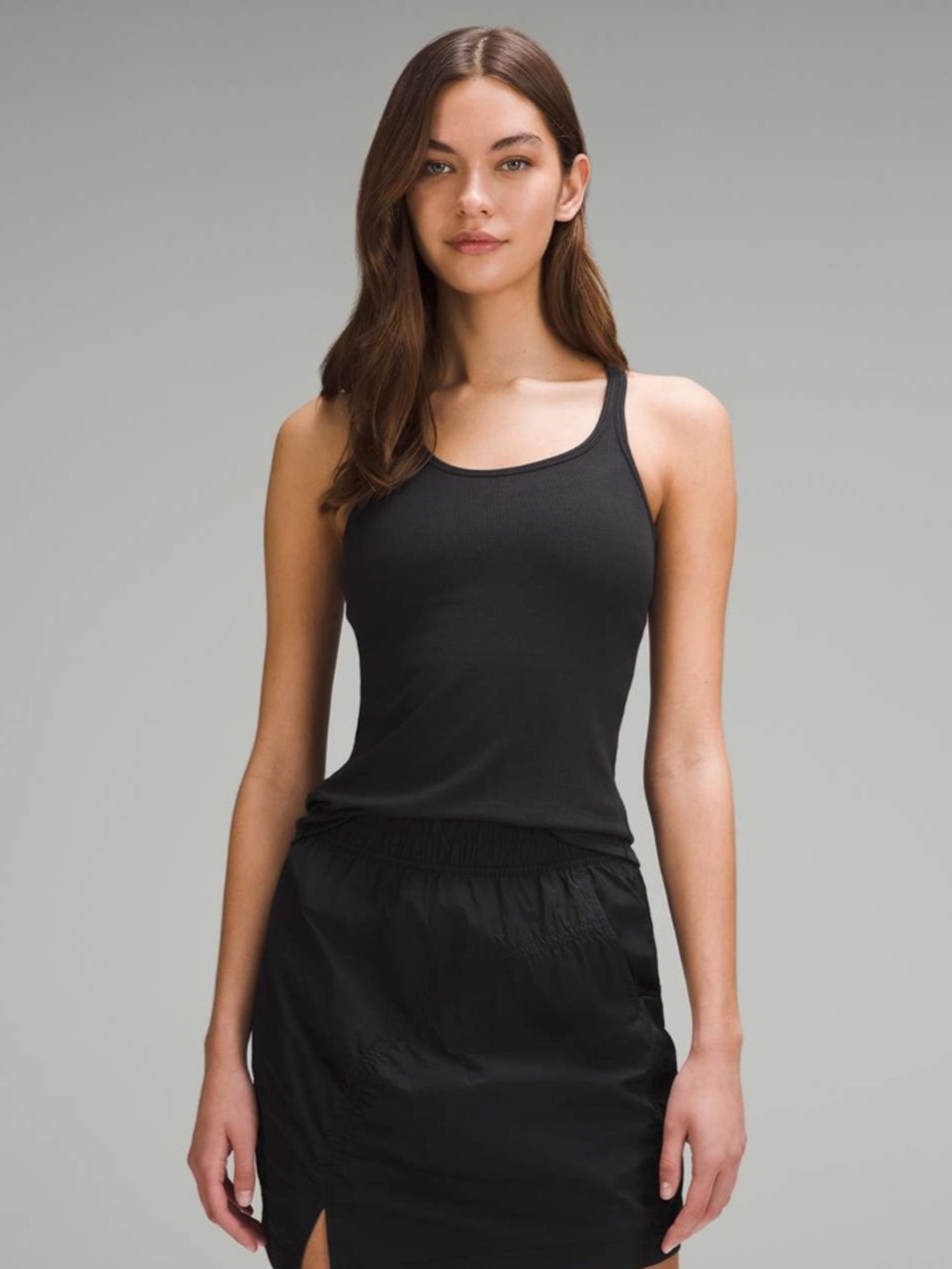 Lululemon Hold Tight Thin Strap Racerback Tank Black Size 4 Ribbed Modal